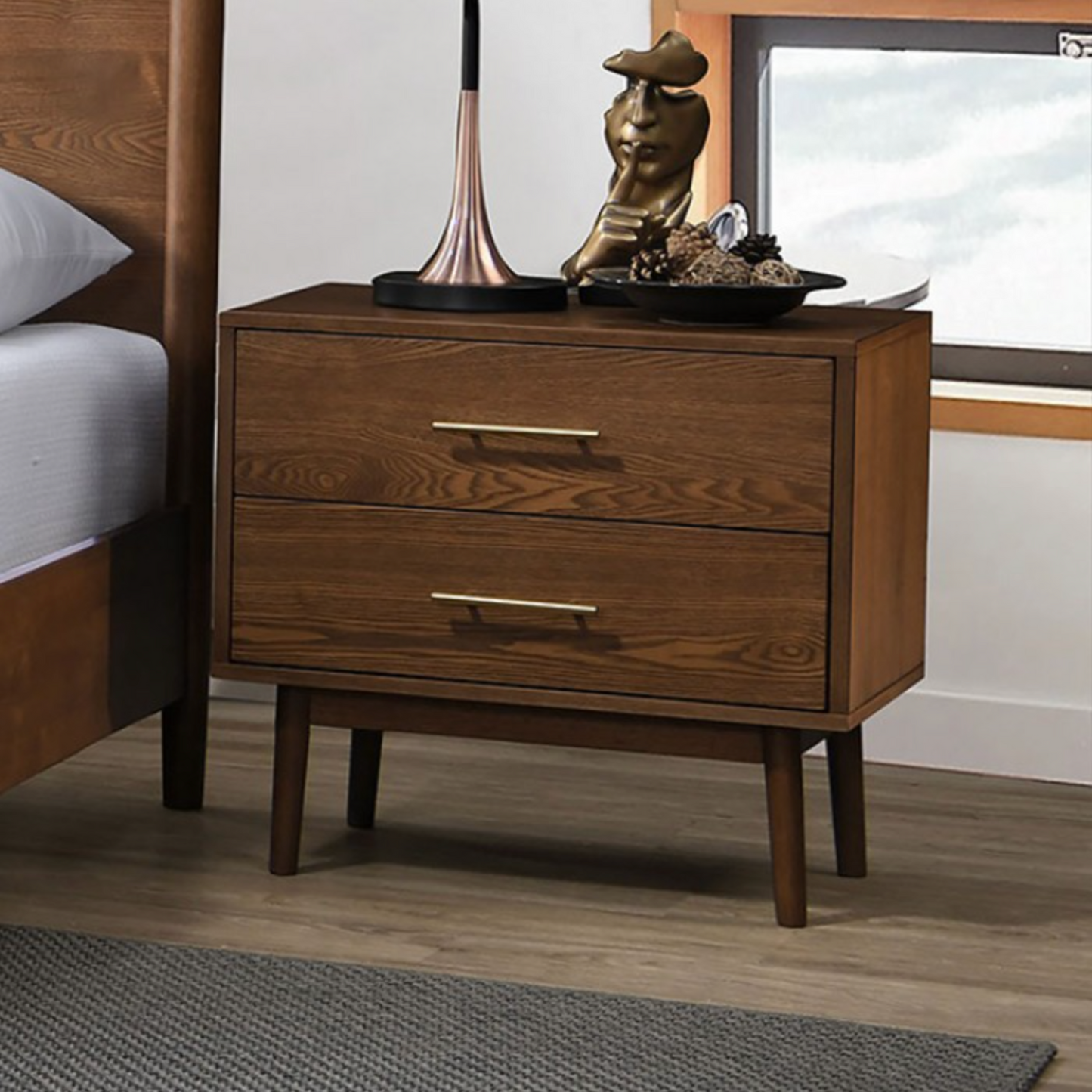 Curated Mid-Century Bedroom Set – Designed for Airbnb & Stylish Rentals